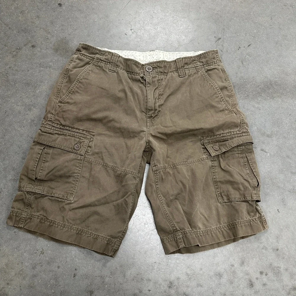 The North Face Mens Brown Cotton Twill Cargo Utility Shorts Size 34 Long